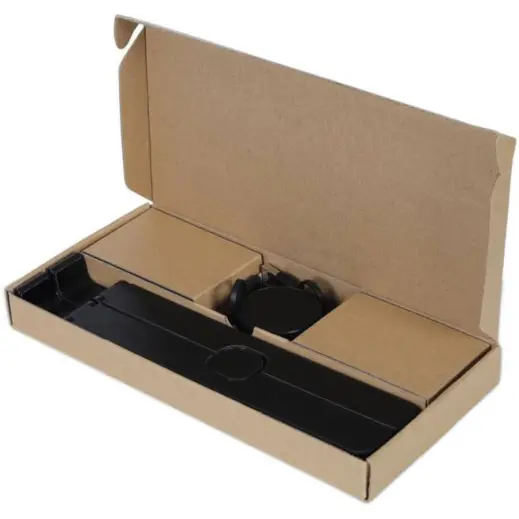 Brela @memorii Recycled Laptop Stand & Retractable Cable Set Black Gift Box Open